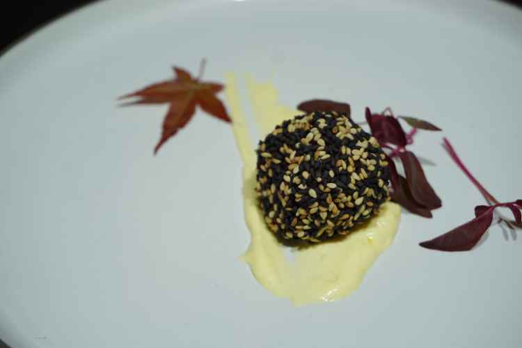 Beef Tartare in Marinated in Sesame Oil and Fresh  Ginger with Wasabi Mayonnaise.JPG