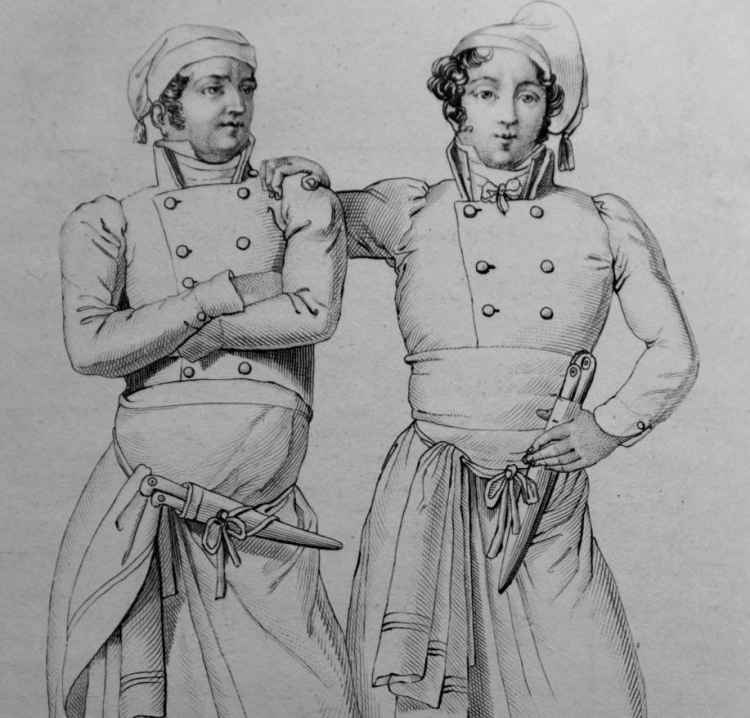 早期的厨师服，绘画于1822年.jpg