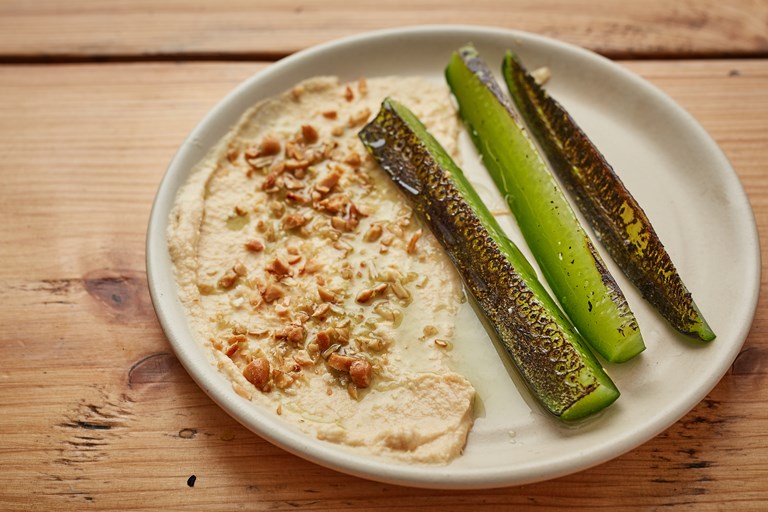 Charred cucumber with miso crème fraiche.jpg